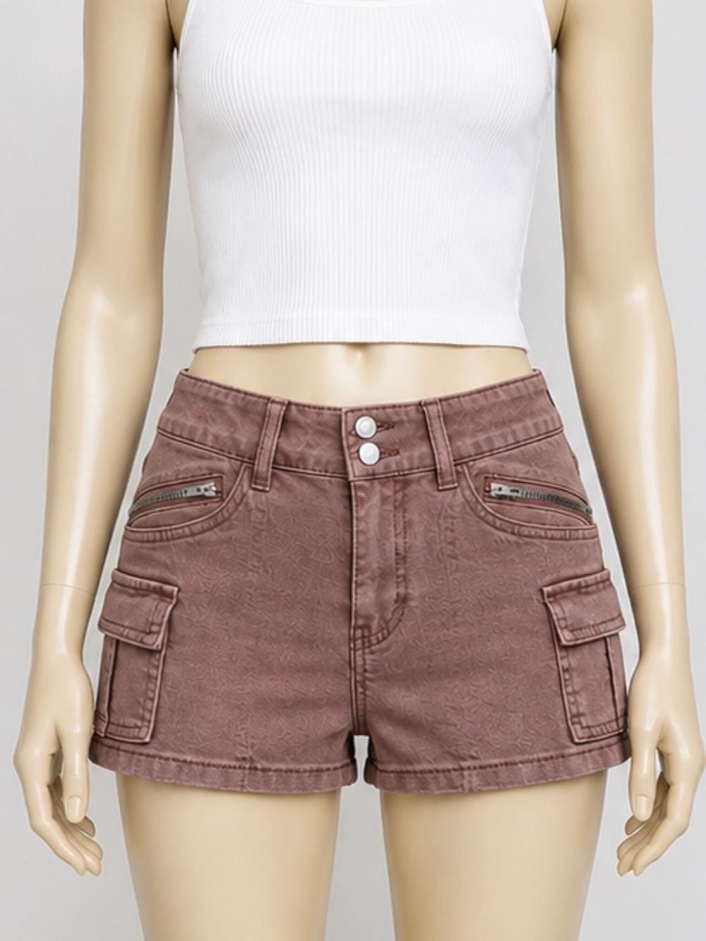 Wild Fable Low-Rise Cargo Shorts – Mauve/Dusty Rose – Size Medium (2” Inseam)